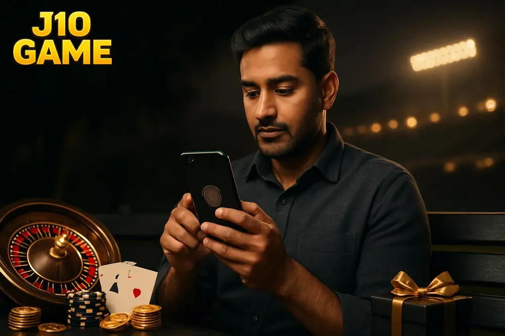 J10 GAME login โ a Pakistani man unlocking his phone with a fingerprint to access an app while sitting on a park bench J10 GAME login โ a Pakistani man unlocking his phone with a fingerprint to access an app while sitting on a park bench